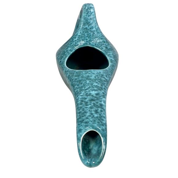 Vintage Studio Pottery Ceramic Genie Bottle Lamp Vase Planter Blue Glaze MCM - Picture 2 of 9